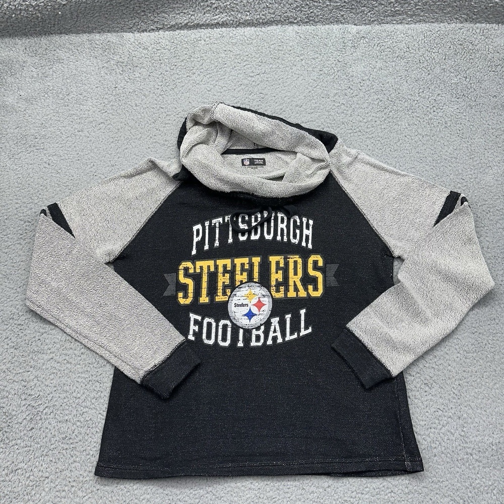 Pittsburgh Steelers Football Womens Large NFL Team Apparel Funnel Neck Pullover